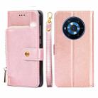 For Honor Magic3 Zipper Bag PU + TPU Horizontal Flip Leather Phone Case(Rose Gold) - 1