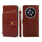 For Honor Magic3 Pro Zipper Bag PU + TPU Horizontal Flip Leather Phone Case(Brown) - 1