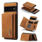 For Google Pixel 7 Pro 5G DG.MING M1 Series 3-Fold Multi Card Wallet + Magnetic Phone Case(Brown) - 1