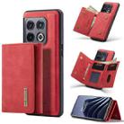 For OnePlus 10 Pro DG.MING M1 Series 3-Fold Multi Card Wallet + Magnetic Phone Case(Red) - 1