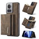 For OnePlus Ace/10R DG.MING M1 Series 3-Fold Multi Card Wallet + Magnetic Phone Case(Coffee) - 1