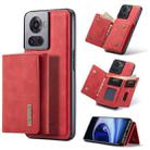 For OnePlus Ace/10R DG.MING M1 Series 3-Fold Multi Card Wallet + Magnetic Phone Case(Red) - 1