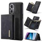 For OnePlus Nord N20 5G DG.MING M1 Series 3-Fold Multi Card Wallet + Magnetic Phone Case(Black) - 1