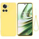 For OnePlus ACE / 10R Solid Color Liquid Silicone Full Coverage Phone Case(Yellow) - 1