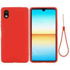 For Sony Xperia ACE III Solid Color Liquid Silicone Full Coverage Phone Case(Red) - 1