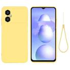 For Xiaomi Poco M4 5G / Redmi Note 11R Solid Color Liquid Silicone Full Coverage Phone Case(Yellow) - 1