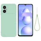 For Xiaomi Poco M4 5G / Redmi Note 11R Solid Color Liquid Silicone Full Coverage Phone Case(Green) - 1