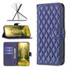 For OPPO Find X5 Lite / Reno7 5G Diamond Lattice Wallet Leather Flip Phone Case(Blue) - 1