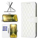 For OPPO Find X5 Pro Diamond Lattice Wallet Leather Flip Phone Case(White) - 1