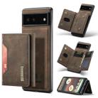 For Google Pixel 6A DG.MING M2 Series 3-Fold Multi Card Bag Phone Case(Coffee) - 1