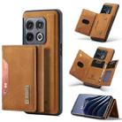 For OnePlus 10 Pro DG.MING M2 Series 3-Fold Multi Card Bag Phone Case(Brown) - 1