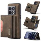 For OnePlus 10 Pro DG.MING M2 Series 3-Fold Multi Card Bag Phone Case(Coffee) - 1