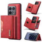 For OnePlus 10 Pro DG.MING M2 Series 3-Fold Multi Card Bag Phone Case(Red) - 1