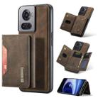 For OnePlus Ace/10R DG.MING M2 Series 3-Fold Multi Card Bag Phone Case(Coffee) - 1