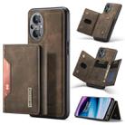 For OnePlus Nord N20 5G DG.MING M2 Series 3-Fold Multi Card Bag Phone Case(Coffee) - 1