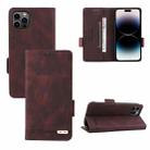 For iPhone 14 Pro Magnetic Clasp Leather Phone Case(Brown) - 1