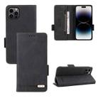 For iPhone 14 Pro Magnetic Clasp Leather Phone Case(Black) - 1