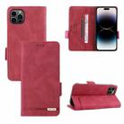 For iPhone 14 Pro Magnetic Clasp Leather Phone Case(Red) - 1