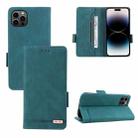 For iPhone 14 Pro Max Magnetic Clasp Leather Phone Case (Green) - 1