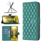 For Xiaomi Redmi Note 9 Pro Max Diamond Lattice Wallet Leather Flip Phone Case(Green) - 1