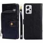 For Xiaomi Redmi Note 11T Pro 5G/Note 11T Pro+ 5G Zipper Bag PU + TPU Horizontal Flip Leather Phone Case(Black) - 1