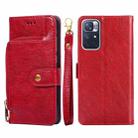 For Xiaomi Redmi Note 11 5G/Xiaomi Poco M4 Pro 5G Zipper Bag PU + TPU Horizontal Flip Leather Phone Case(Red) - 1