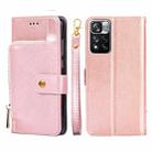 For Xiaomi Redmi Note 11 Pro 5G/Note 11 Pro+ 5G Zipper Bag PU + TPU Horizontal Flip Leather Phone Case(Rose Gold) - 1