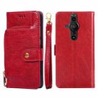 For Sony Xperia Pro-I Zipper Bag PU + TPU Horizontal Flip Leather Phone Case(Red) - 1