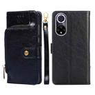 For Huawei nova 9 Zipper Bag PU + TPU Horizontal Flip Leather Phone Case(Black) - 1