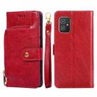 For Asus ZenFone 8 ZS590KS Zipper Bag PU + TPU Horizontal Flip Leather Phone Case(Red) - 1