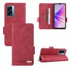 For OPPO A57 5G 2022 / Realme V23 5G Magnetic Clasp Leather Phone Case(Red) - 1