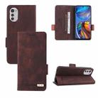 For Motorola Moto E32 4G Magnetic Clasp Leather Phone Case(Brown) - 1
