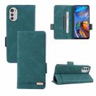 For Motorola Moto E32 4G Magnetic Clasp Leather Phone Case(Green) - 1