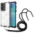 For OnePlus Nord 2T 5G Lanyard Honeycomb Phone Case(White) - 1