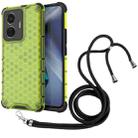 For vivo T1 44W Lanyard Honeycomb Phone Case(Green) - 1