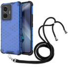 For vivo T1 44W Lanyard Honeycomb Phone Case(Blue) - 1