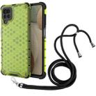 For Samsung Galaxy A12 4G Lanyard Honeycomb Phone Case(Green) - 1