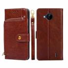 For Nokia C20 Plus Zipper Bag PU + TPU Horizontal Flip Leather Phone Case(Brown) - 1