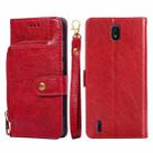 For Nokia C01 Plus/C1 2nd Edition Zipper Bag PU + TPU Horizontal Flip Leather Phone Case(Red) - 1