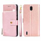 For Nokia C01 Plus/C1 2nd Edition Zipper Bag PU + TPU Horizontal Flip Leather Phone Case(Gold) - 1