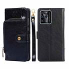 For ZTE Blade V30 Zipper Bag PU + TPU Horizontal Flip Leather Phone Case(Black) - 1