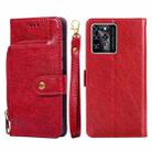 For ZTE Blade V30 Zipper Bag PU + TPU Horizontal Flip Leather Phone Case(Red) - 1