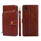 For ZTE Blade L210 Zipper Bag PU + TPU Horizontal Flip Leather Phone Case(Brown) - 1