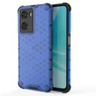 For OPPO A57 4G Global Honeycomb Phone Case(Blue) - 1
