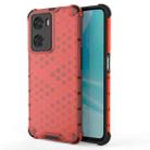 For OPPO A57 4G Global Honeycomb Phone Case(Red) - 1