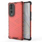 For Honor 70 5G Honeycomb Phone Case(Red) - 1