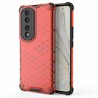 For Honor 70 Pro 5G Honeycomb Phone Case(Red) - 1