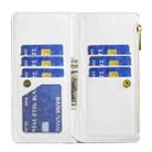 For OPPO A74 5G / A93 5G / A54 5G Diamond Lattice Zipper Wallet Leather Flip Phone Case(White) - 5