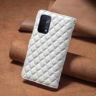 For OPPO A74 5G / A93 5G / A54 5G Diamond Lattice Zipper Wallet Leather Flip Phone Case(White) - 7
