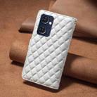 For OPPO Find X5 Lite / Reno7 5G Diamond Lattice Zipper Wallet Leather Flip Phone Case(White) - 7